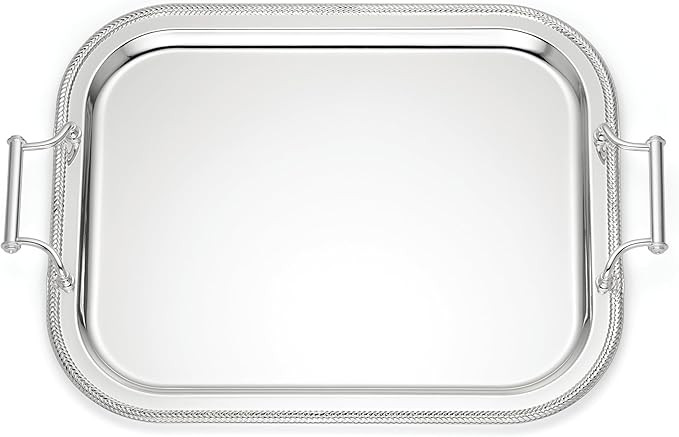 Reed And Barton 896102 Rectangle Silverplate Tray With Handles | Amazon (US)