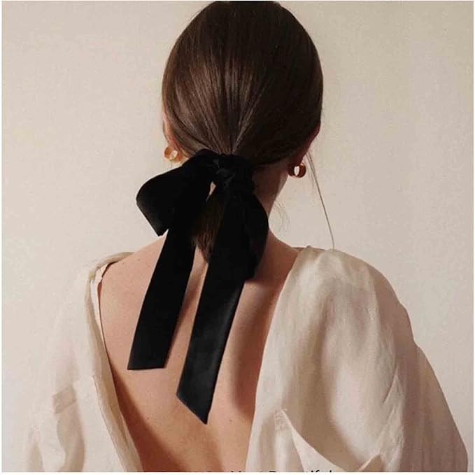 Yheakne Velvet Hair Bow Tail Satin Bow Long Tail Headpieces Winter Hair Barrette Headwear Hair Ac... | Amazon (UK)