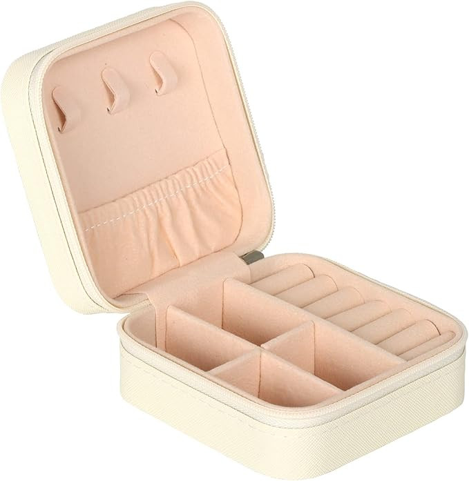 GOTDYA Jewelry Travel Organizer,Portable Small Jewelry Boxes Traveling Essentials for Women,White | Amazon (US)