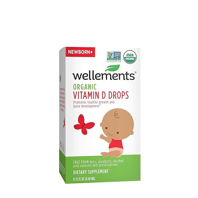 Wellements Organic Vitamin D Drops, 0.15 Fl Oz, Baby Liquid Vitamin Supplement for Infants and To... | Amazon (US)