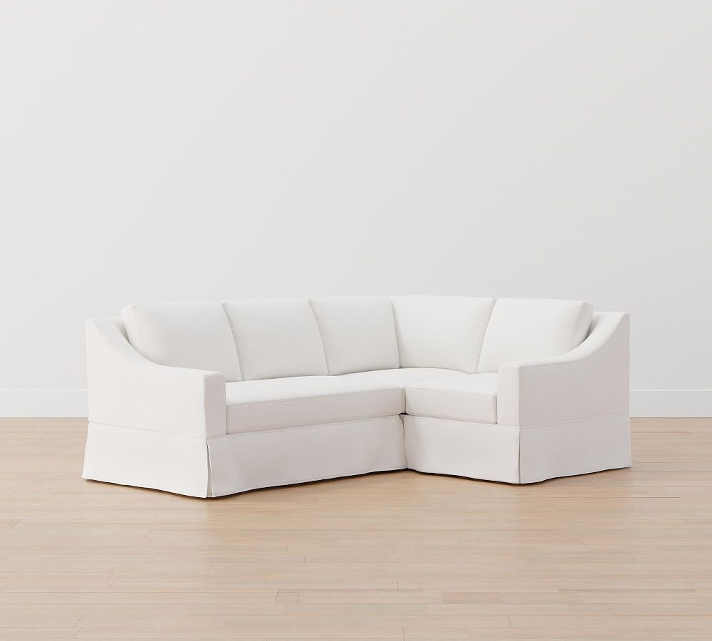 York Slope Arm Slipcovered 3-Piece Sectional | Pottery Barn (US)