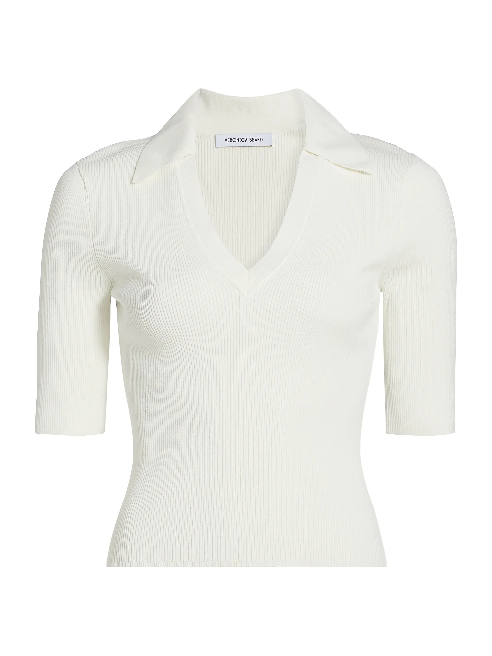 Emily Ribbed Viscose Polo | Saks Fifth Avenue