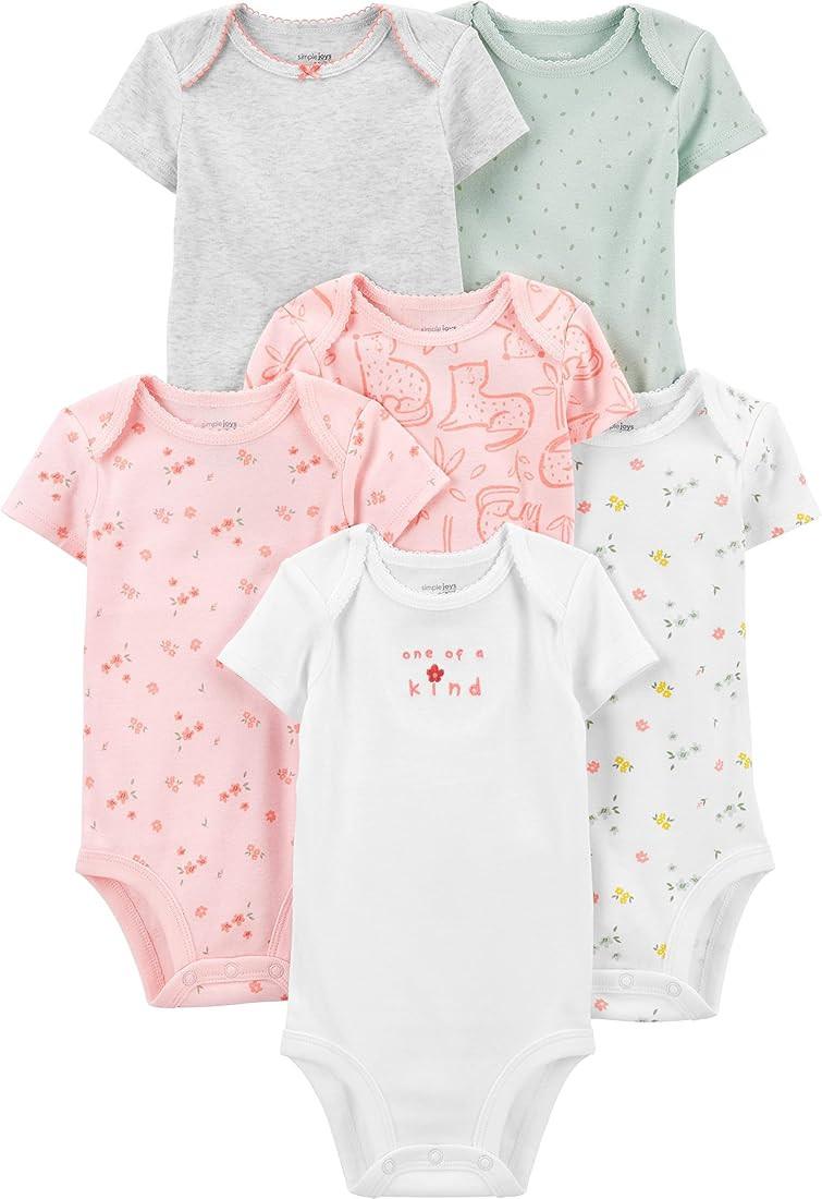 Simple Joys by Carter's Baby Girls' Short-Sleeve Bodysuit | Amazon (US)