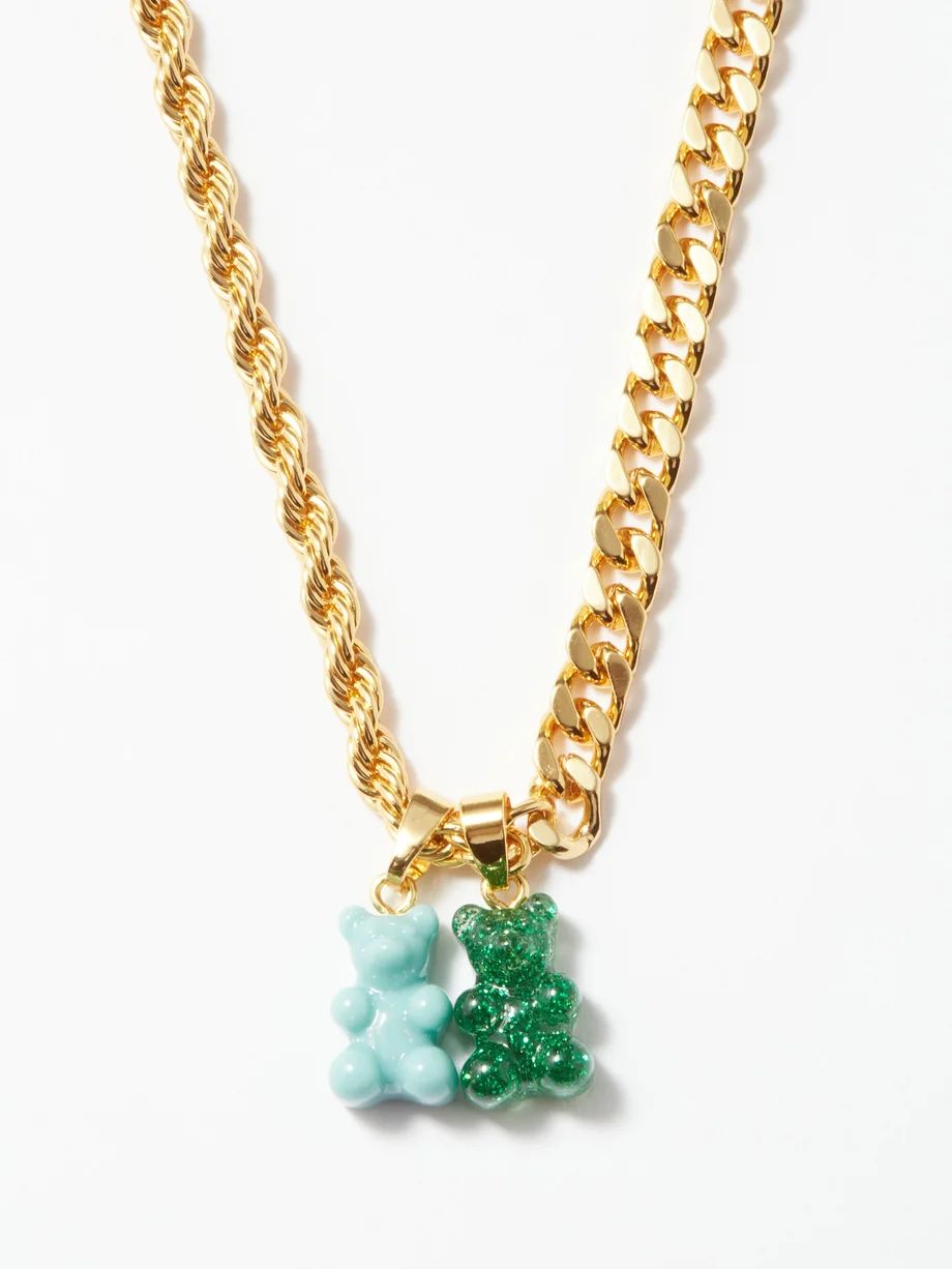 Nostalgia Bear 18kt gold-plated necklace | Crystal Haze | Matches (US)