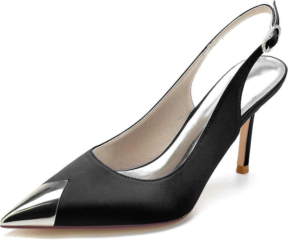 OTMYIGO Pointed Toe Sandals Slingback high Heel Pointed Toe Pumps Slingback Slip-on Pumps Court S... | Amazon (US)