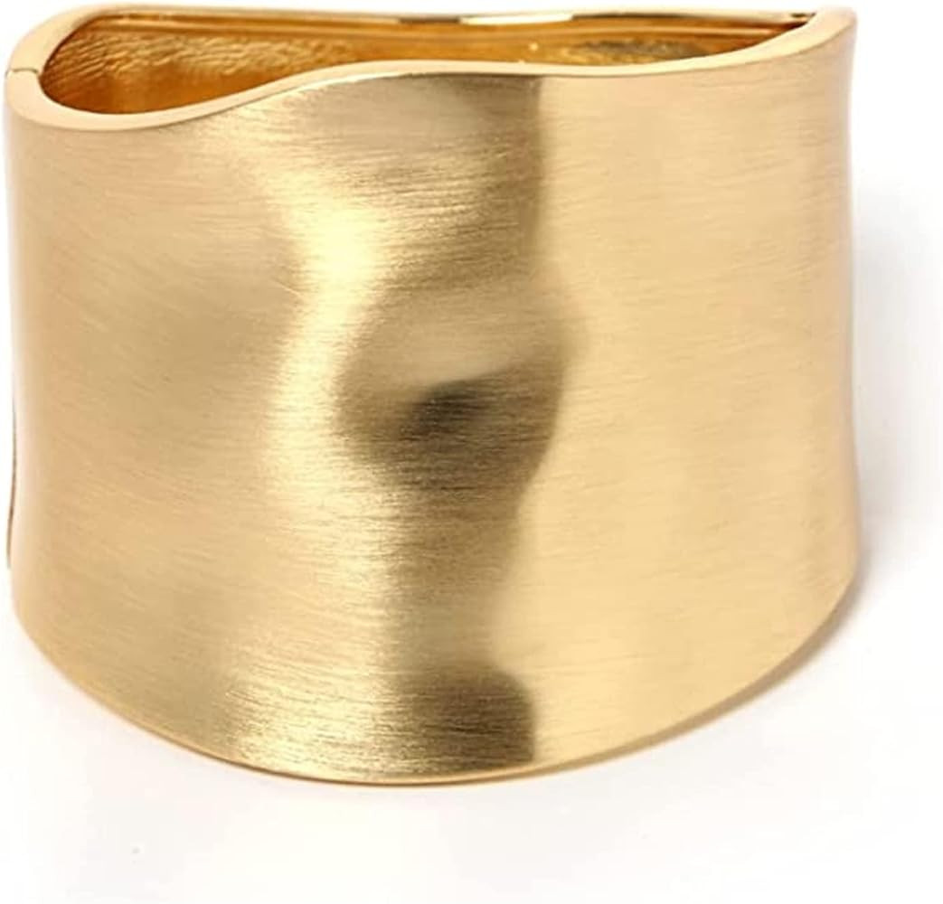 Frodete Gold Bangles for Women Non Tarnish Chunky Cuff Bracelets Silver Cuff Bangle Bracelet Jewe... | Amazon (US)