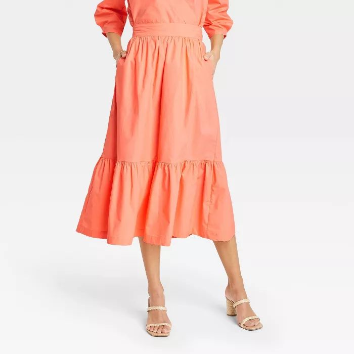 Women's Tiered A-line Midi Skirt - A New Day™ | Target