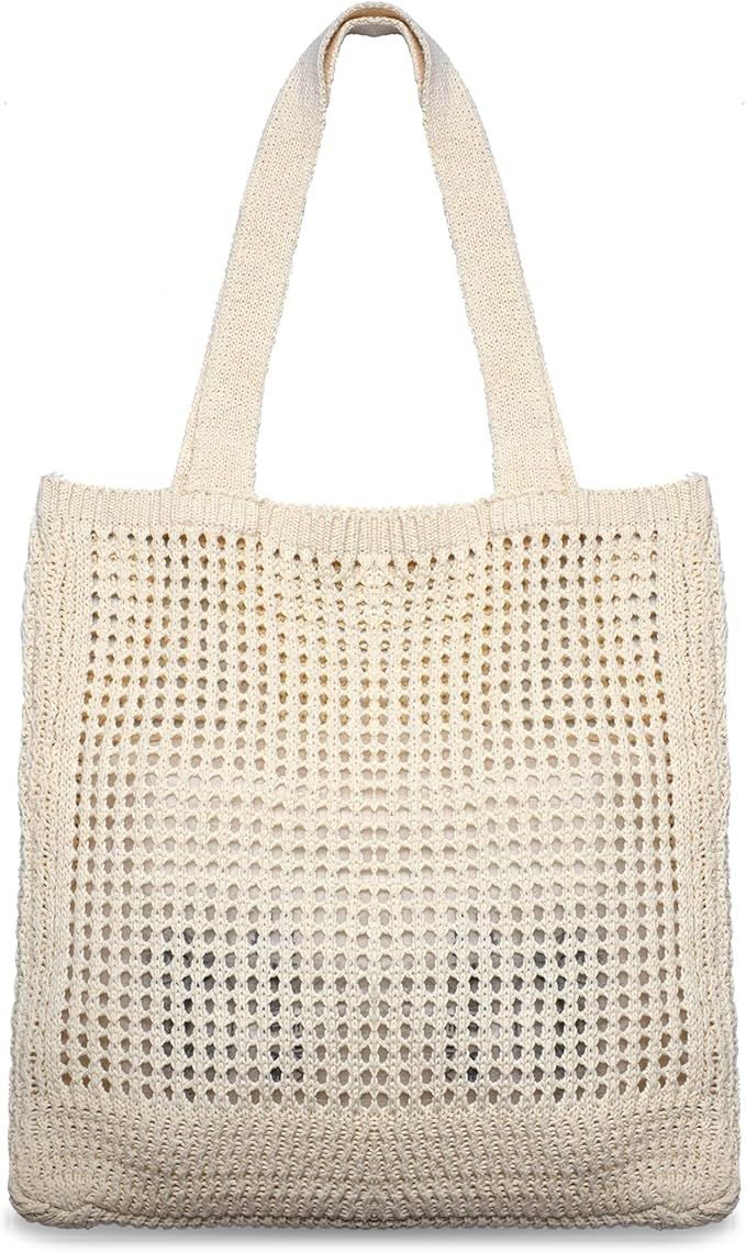 JISONCASE Straw Woven Bag, Cute Handmade Tote bag, Hollow Beach Bags for Women, Fashion Shoulder ... | Amazon (US)