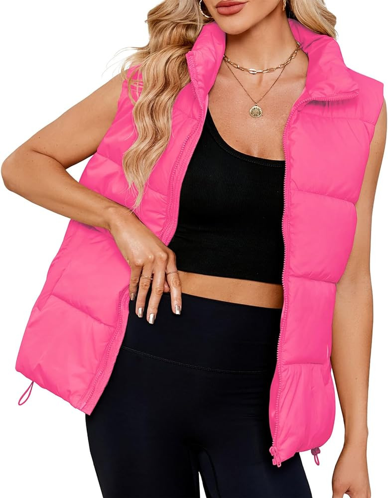 Century Star Puffer Vest for Women's Outerwear Vests Puffy Oversized 2024 Quilted Vest Tops Jacke... | Amazon (US)