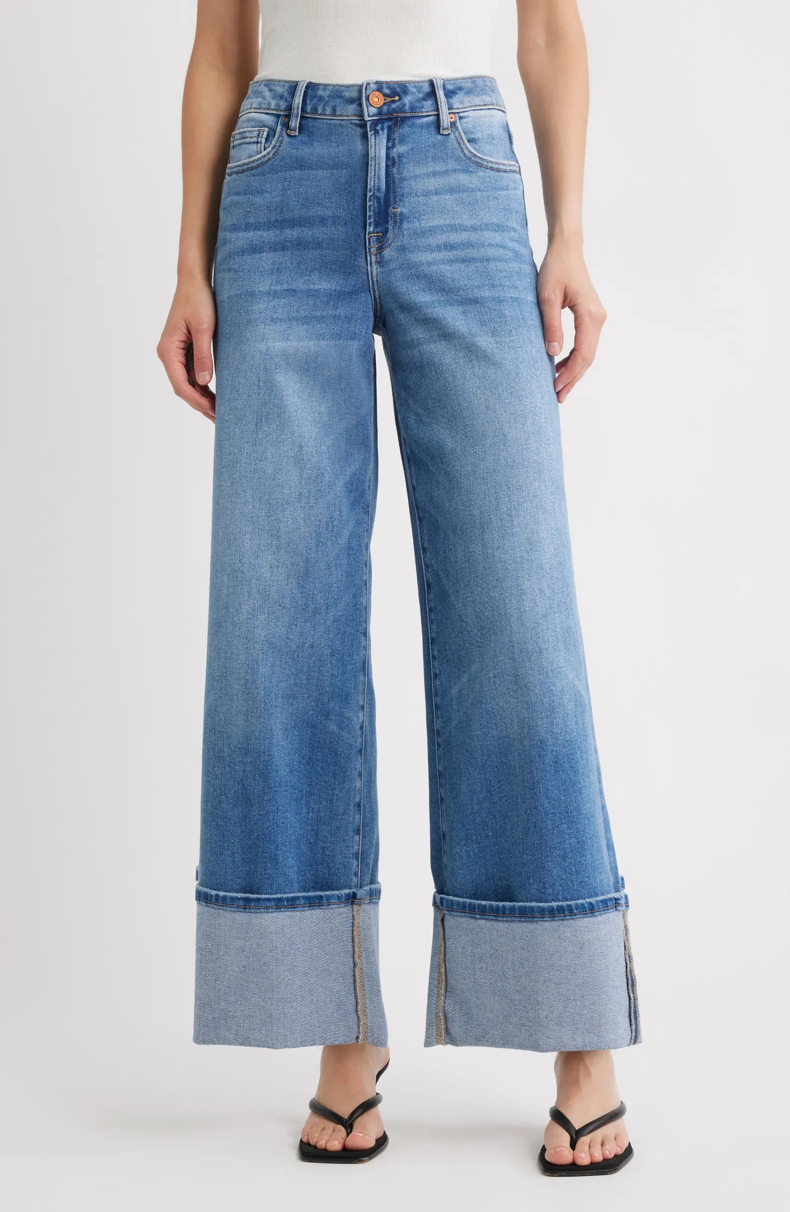 Cuffed Wide Leg Jeans | Nordstrom