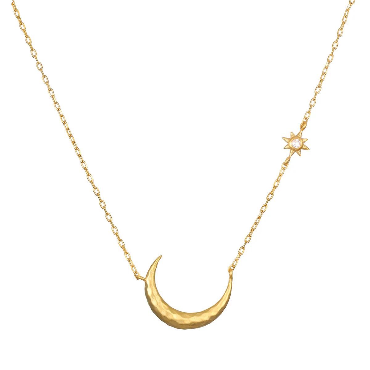 Ethereal Guide Moonstone Moon and Star Necklace | Satya Jewelry