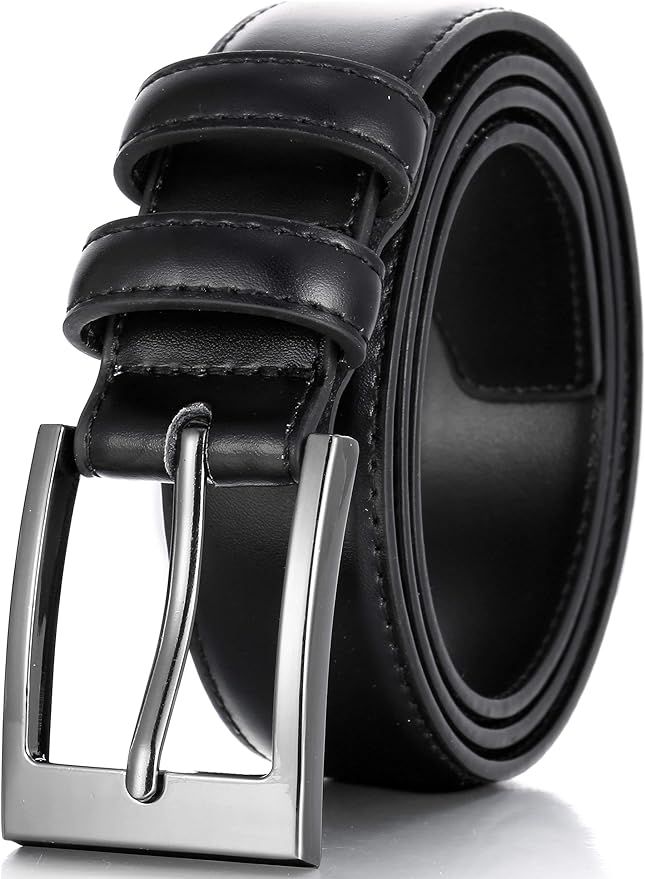 Marino’s Men Genuine Leather Dress Belt with Single Prong Buckle | Amazon (US)