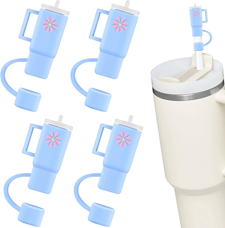 4PCS Stanley Straw Cover for Stanley Cup, Silicone Straw Covers Cap for Stanley Cup 40 oz, Stanle... | Amazon (US)