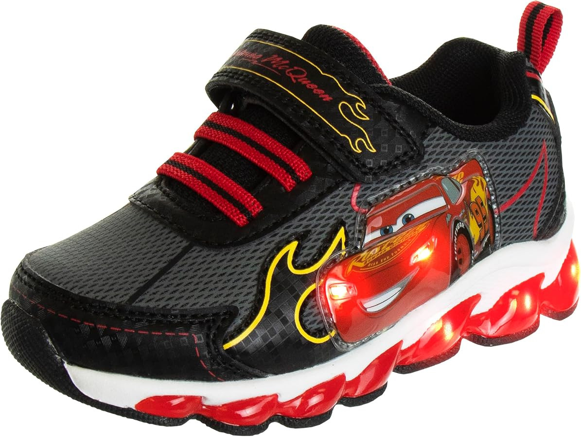 Disney Pixar Cars Boys Black/Red Lighted Sneaker (Toddler/Little Kid) | Amazon (US)