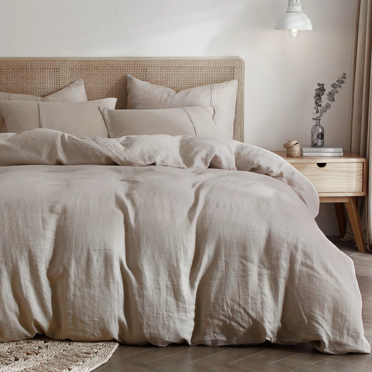 100% French Linen Duvet Cover & Sham Set with Hidden Zipper and Corner Ties | Wayfair North America