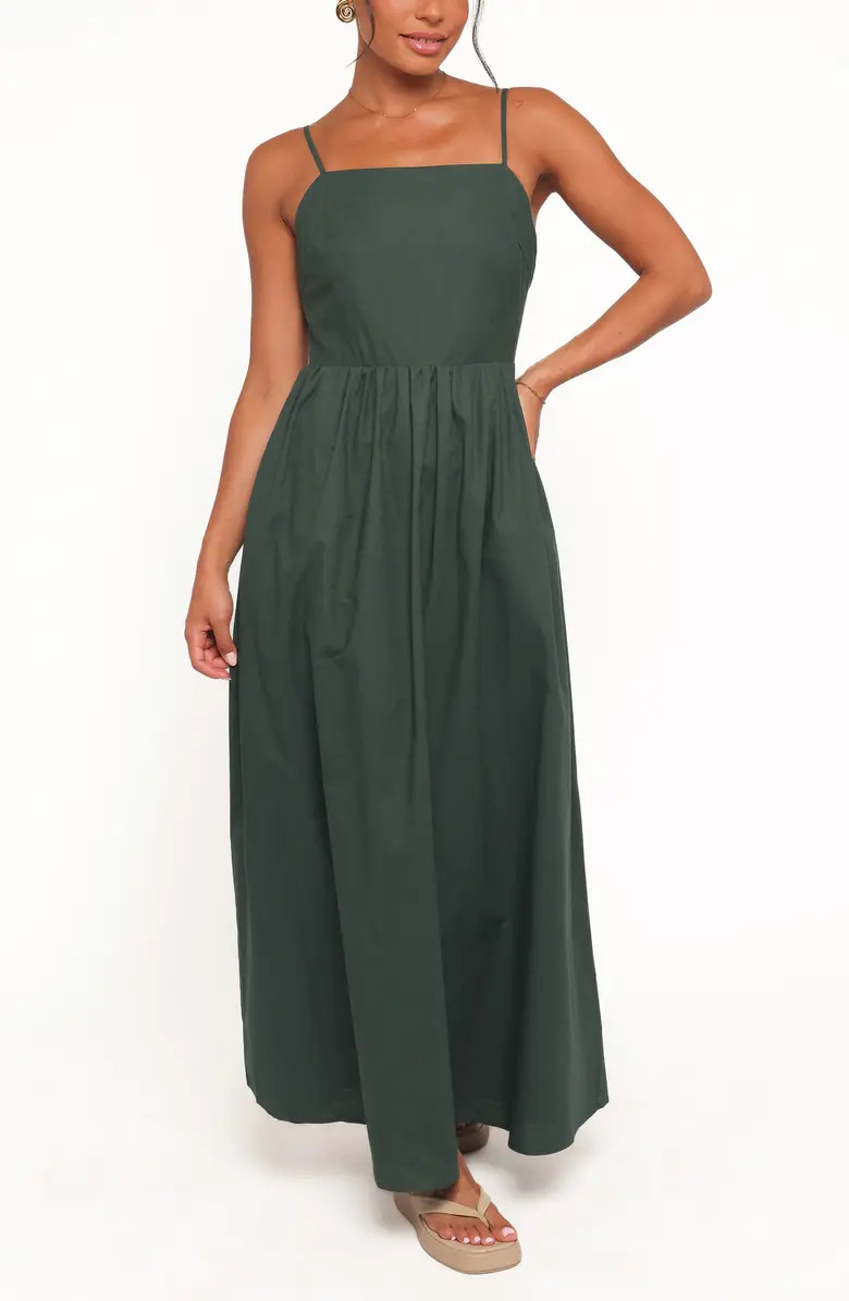 Savannah Tie Back Cotton & Linen Maxi Dress | Nordstrom