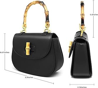 Ophlid Small Top Handle Handbag Classic Designer Bamboo Bag for Women Leather Shoulder Crossbody ... | Amazon (US)