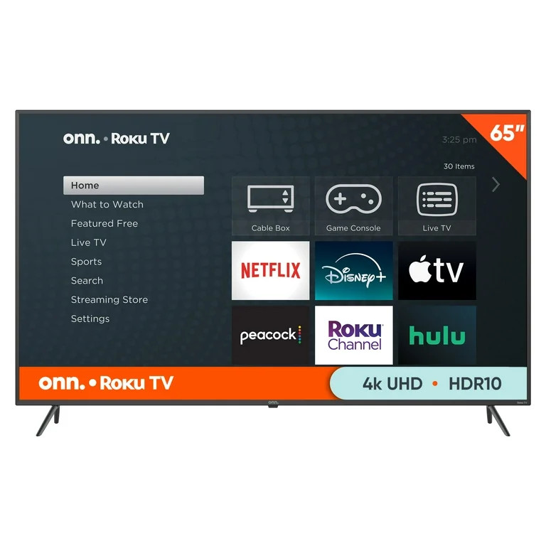 onn. 65” Class 4K UHD (2160P) LED Roku Smart Television HDR (100012587) | Walmart (US)