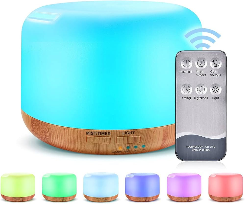 300ML Essential Oil Diffuser, Remote Control Ultrasonic Aromatherapy Oil Diffusers Cool Mist Humi... | Amazon (US)