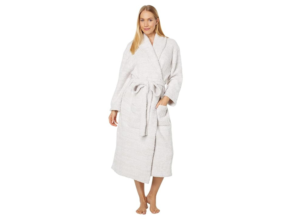 Barefoot Dreams Cozychic Heathered Robe (Heather Stone/White) Women's Robe | Zappos