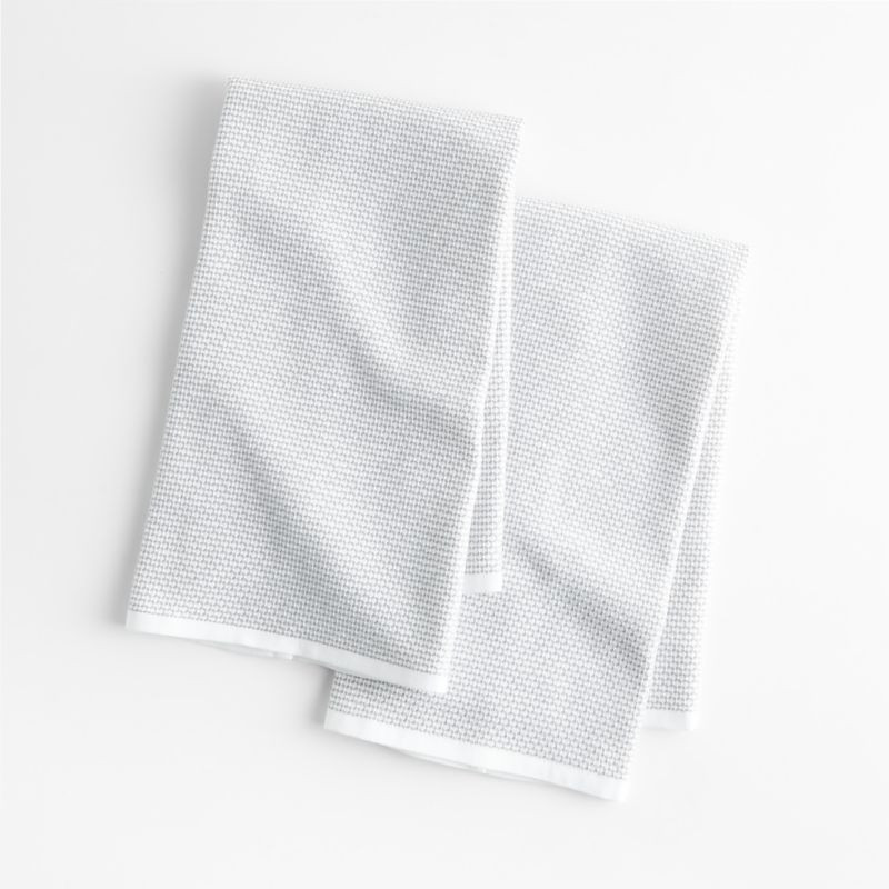 Textured Terry Alloy Grey Organic Cotton Dish Towels, Set of 2 + Reviews | Crate & Barrel | Crate & Barrel