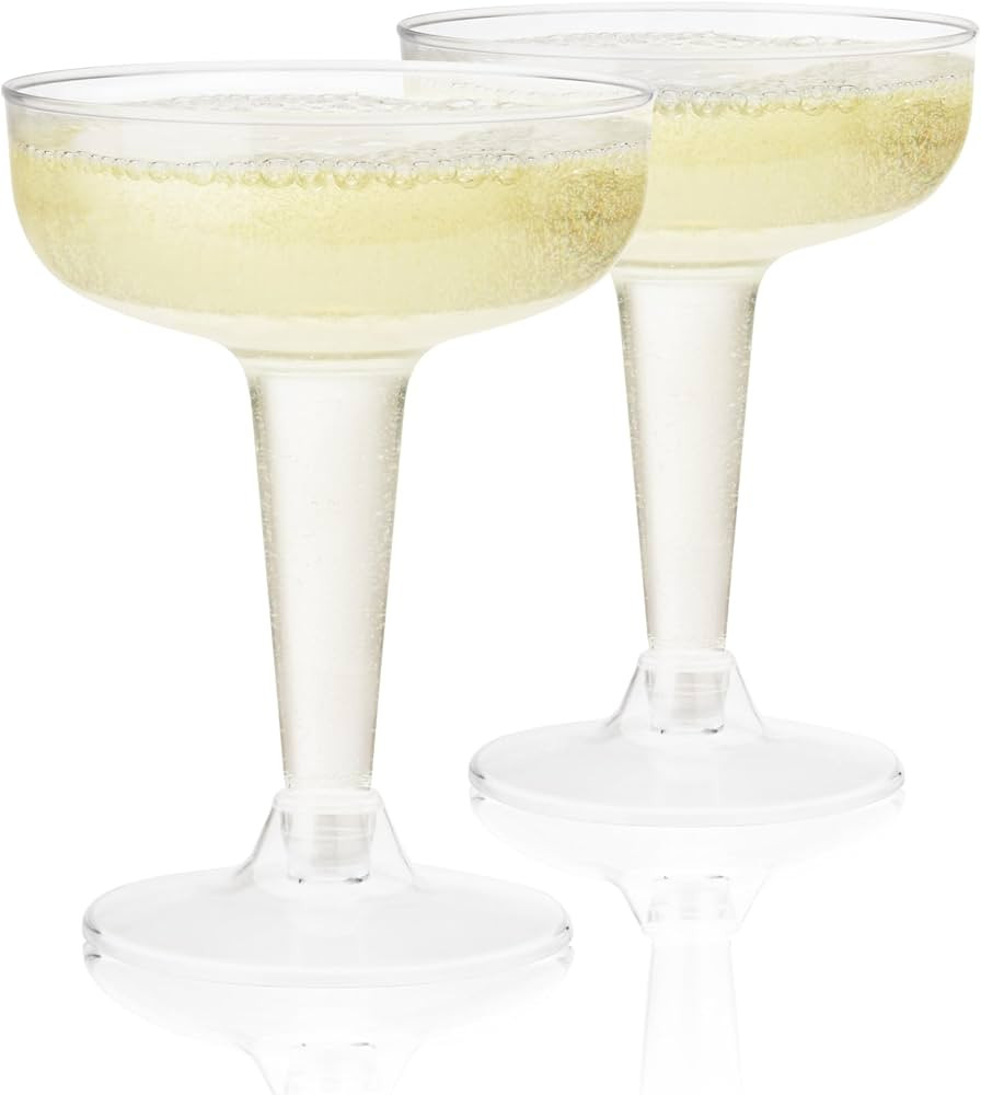 True Party Disposable Plastic Champagne Coupe Glasses Cocktail Set, Durable Home Wine Bar Accesso... | Amazon (US)