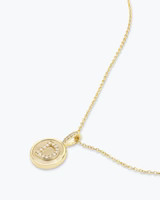Baby Love Letters Medallion Necklace - Gold|White Diamondettes | Melinda Maria
