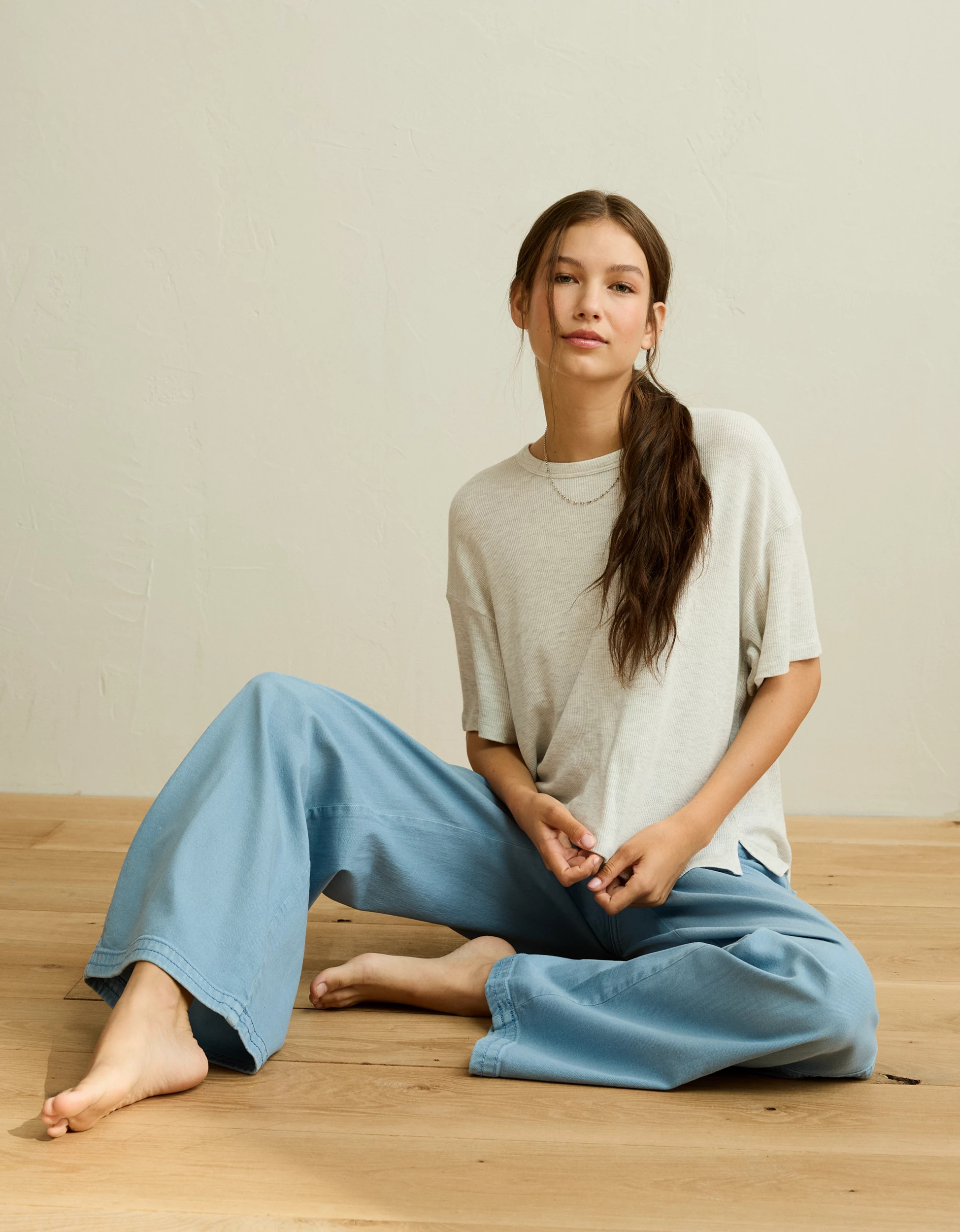 New AE Soft & Sexy Waffle Crew Neck Tee | American Eagle Outfitters (US & CA)