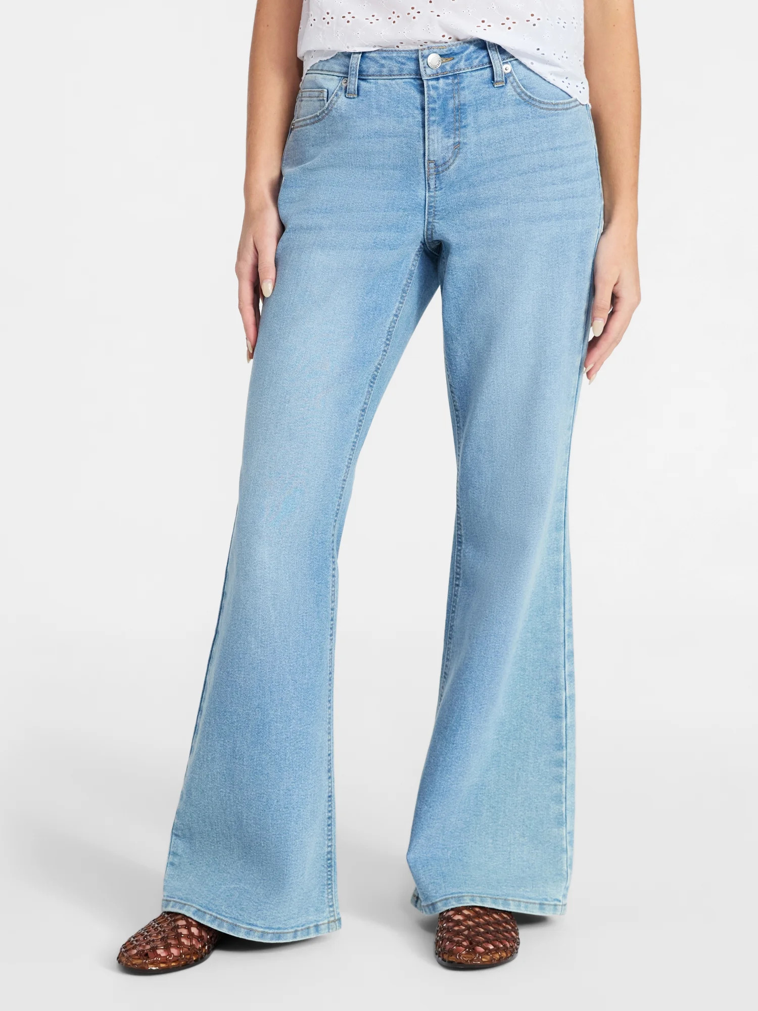 No Boundaries Baggy Flare Jeans, 32.5'' Inseam, Women's 00-18 | Walmart (US)