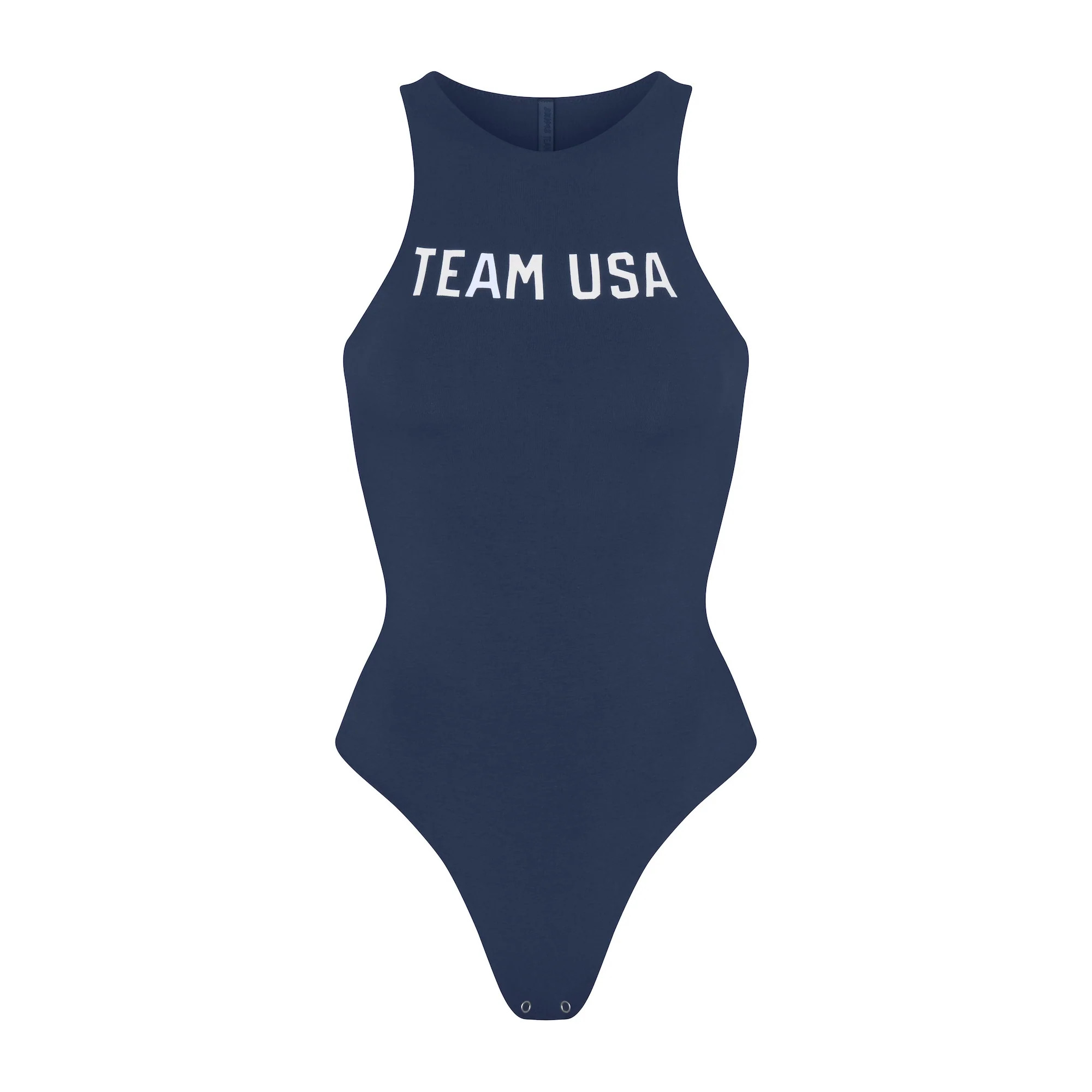 SKIMS FOR TEAM USA COTTON JERSEY OLYMPIC HIGH NECK BODYSUIT | NAVY | SKIMS (US)