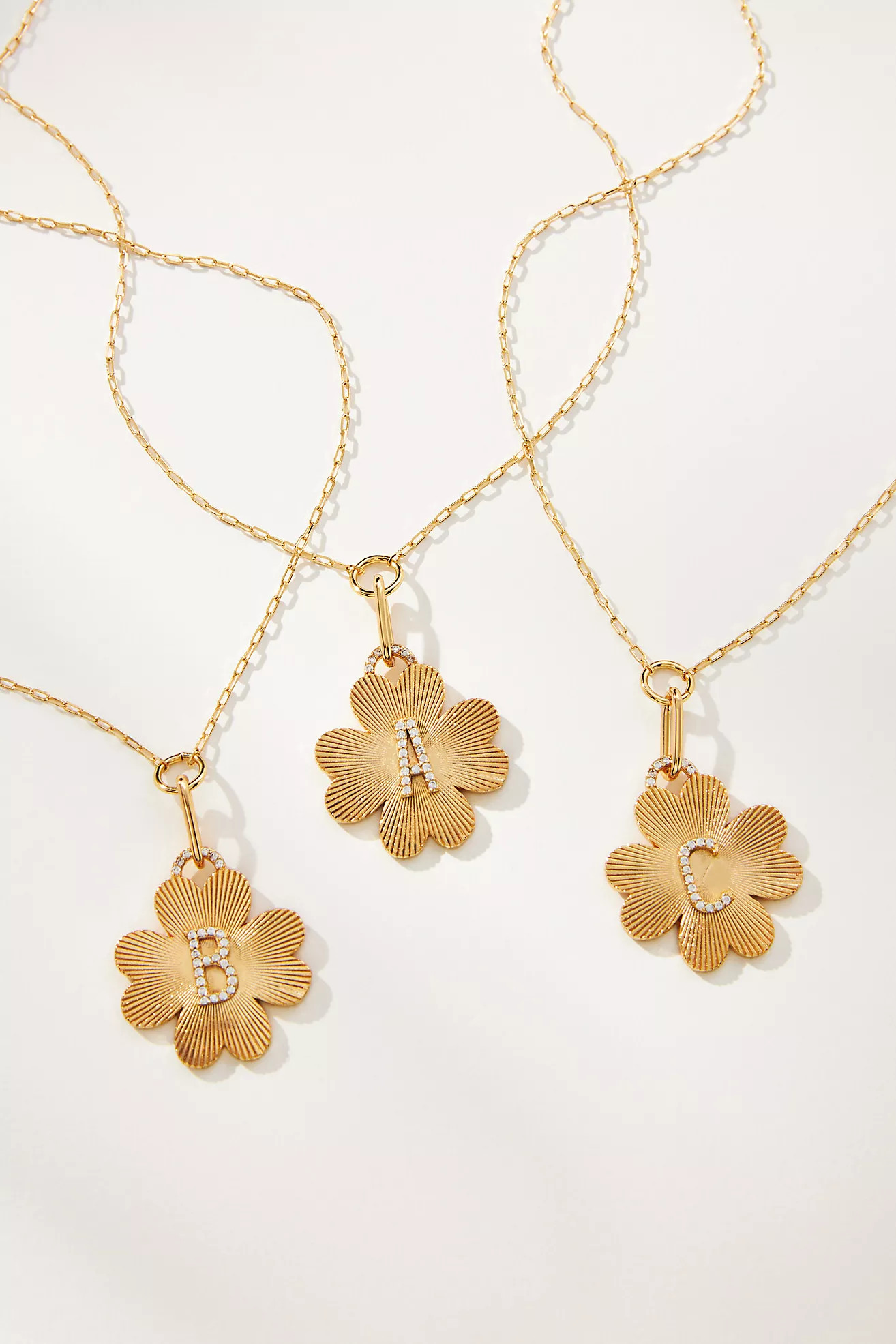 Monogram Clover Charm Necklace | Anthropologie (US)