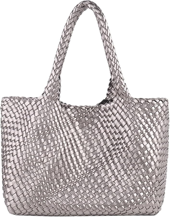 Woven Bag for Women，Vegan Leather Handwoven Tote Bags with Purse Shopper Bag Large Shoulder bag | Amazon (US)