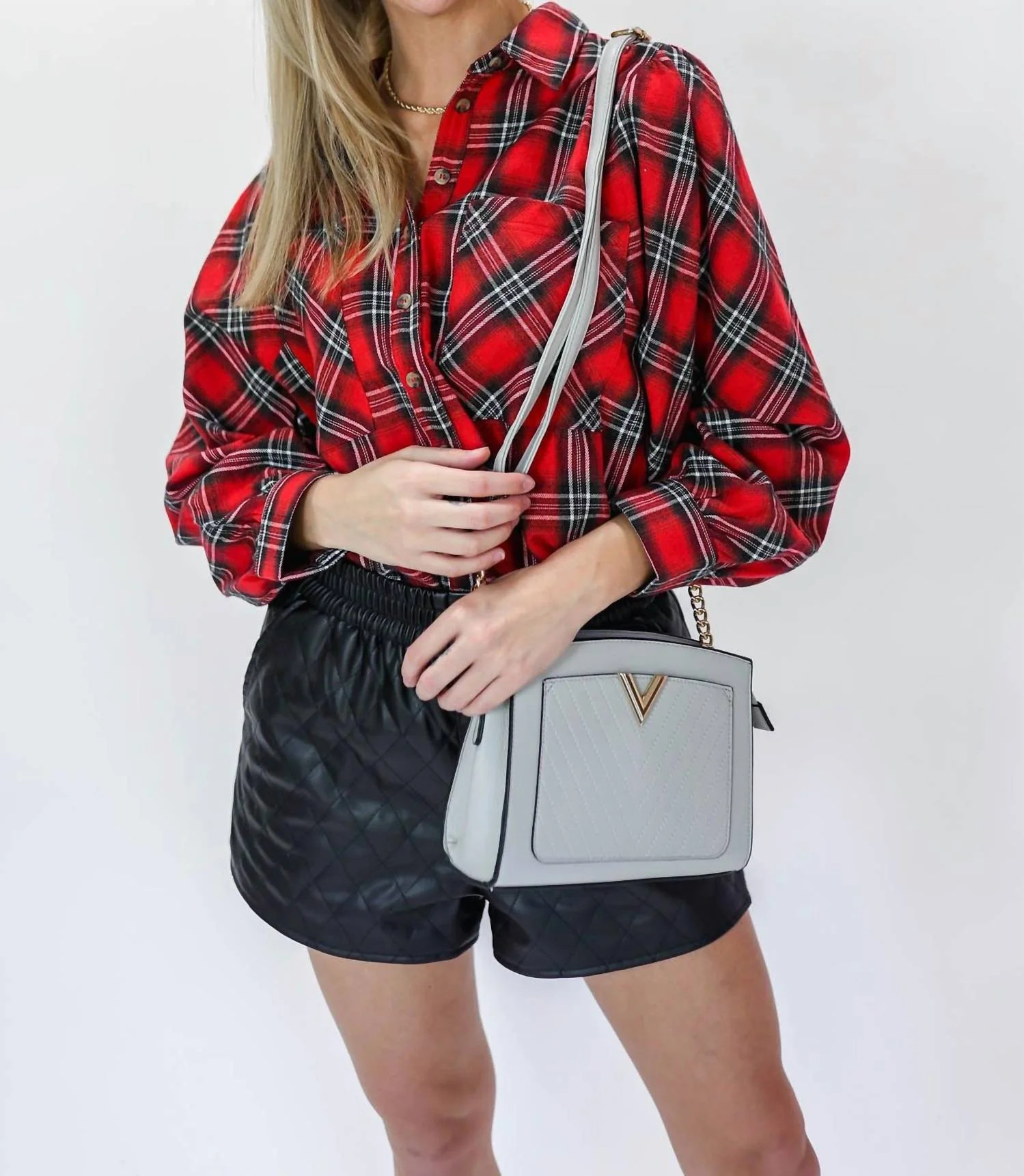 Motivated With Plans Plaid Top Shirt In Red | Shop Simon