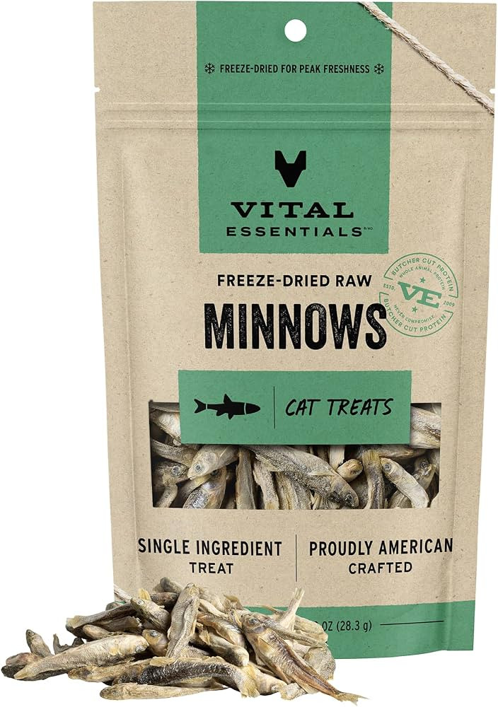 Vital Essentials Freeze Dried Raw Single Ingredient Cat Treats, Minnows, 1 oz (Package may vary) | Amazon (US)