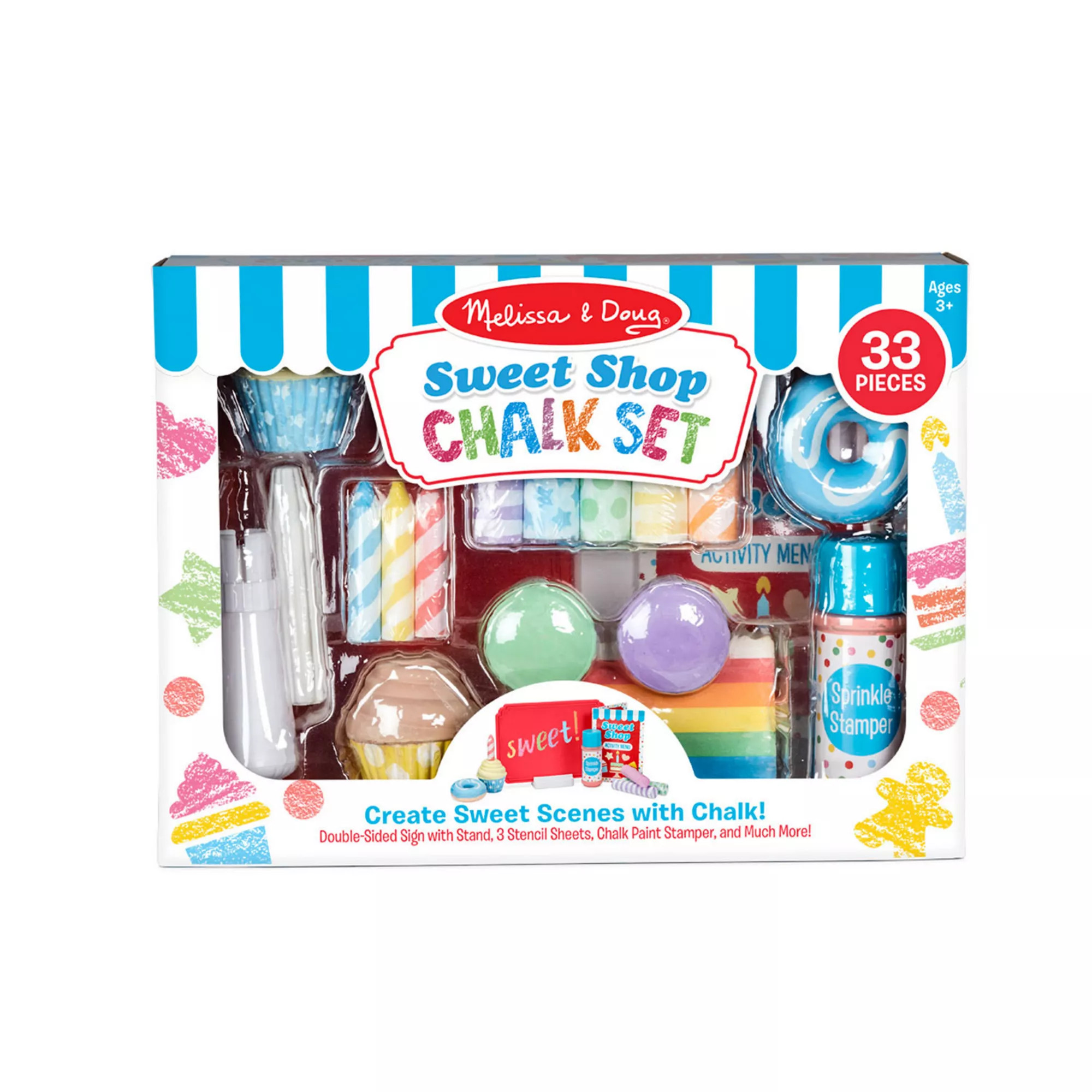 Melissa & Doug 33-Piece Sweet Shop Multi-Colored Chalk and Holders Play Set | Kohl's