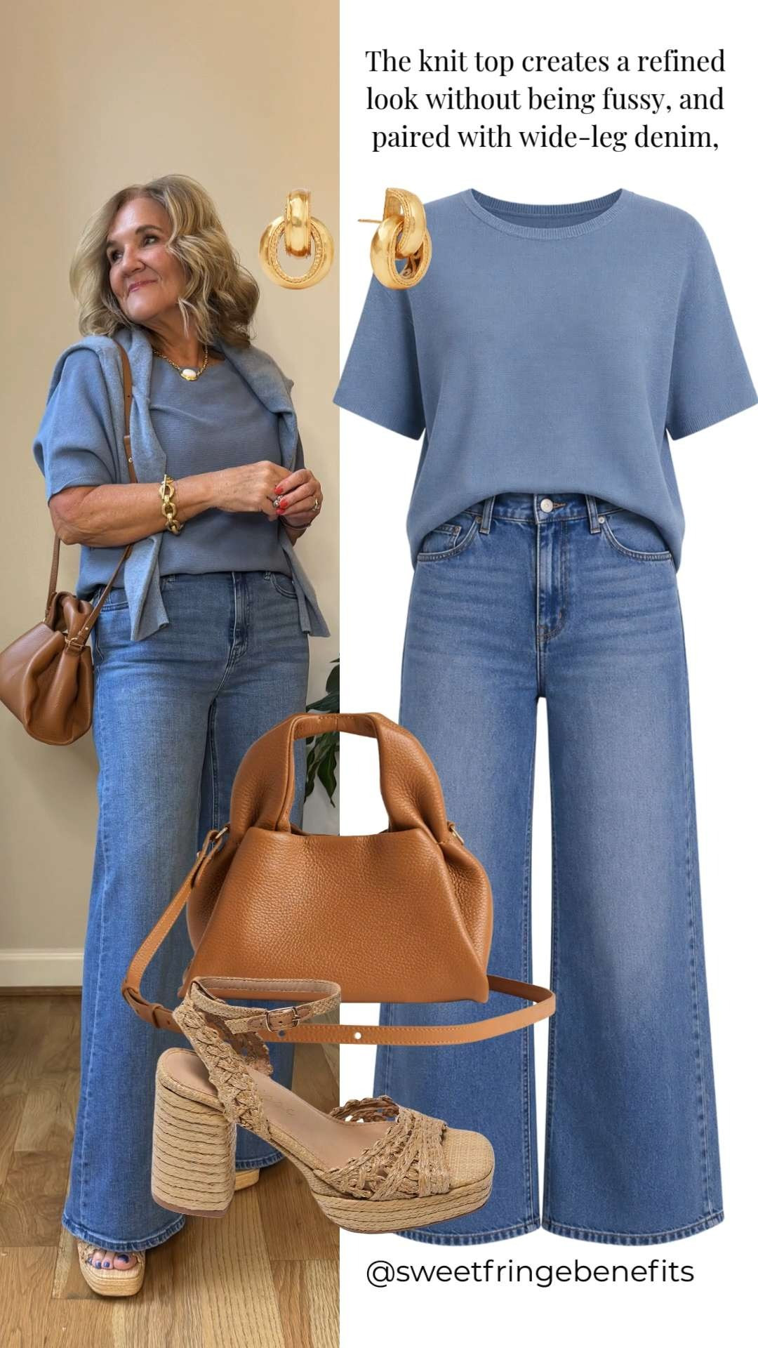 This is one of those outfits that feels quietly polished. The matching knit creates a refined look without being fussy, and paired with wide-leg denim, it strikes that sweet spot between comfortable and elevated. 🫶🏻 

 #LTKootd #LTKSeasonal #LTKSaleAlert