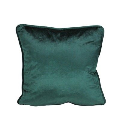 Northlight 17" Square Solid Indoor Throw Pillow with Piped Edging - Hunter Green | Target