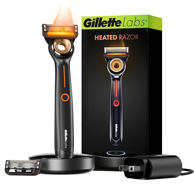 Gillette Heated Razor for Men, Starter Shave Kit by GilletteLabs, 1 Handle, 2 Razor Blade Refills... | Amazon (US)