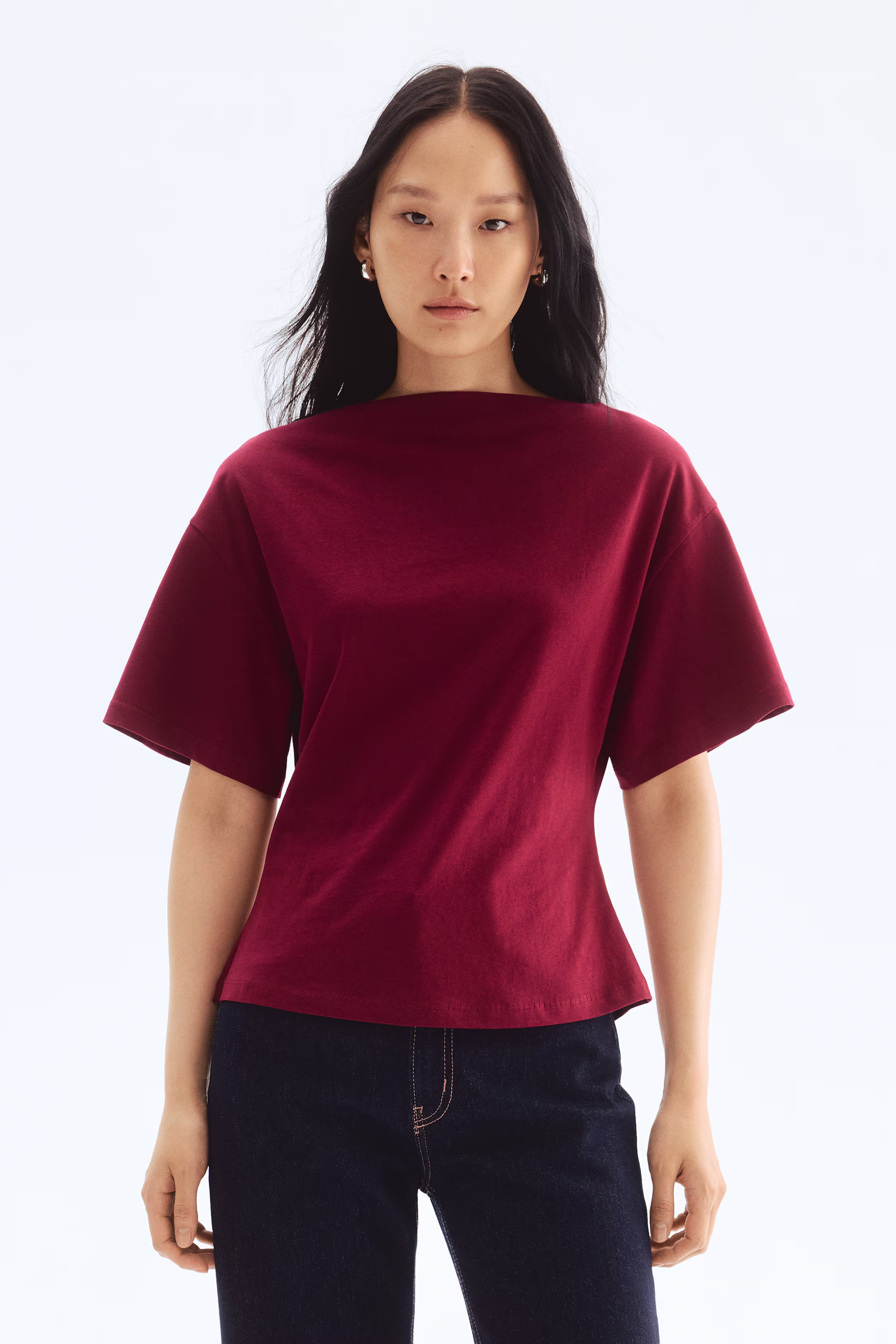 Boat-neck cotton top | H&M (UK, MY, IN, SG, PH, TW, HK)