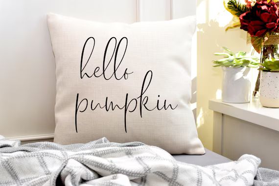 Hello Pumpkin  Pumpkin Fall Pillow  Fall Decor  Fall Throw | Etsy | Etsy (US)