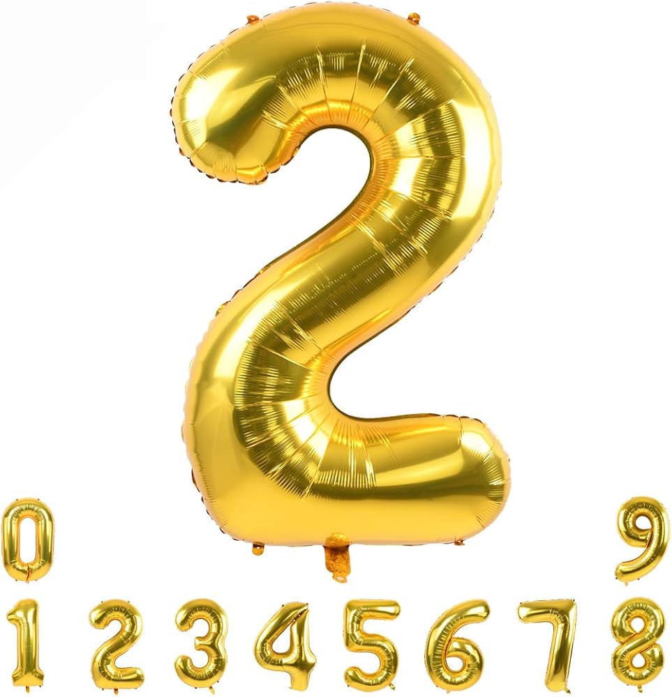 TONIFUL 40 Inch Gold Large Numbers Balloon 0-9 Birthday Party Decorations,Foil Mylar Big Number B... | Amazon (US)