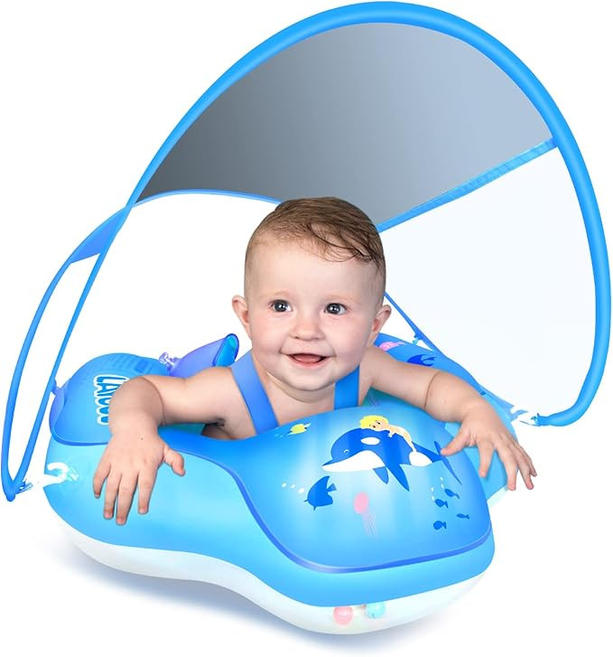 LAYCOL Baby Swimming Float Inflatable Baby Pool Float Ring Newest with Sun Protection Canopy,add ... | Amazon (US)