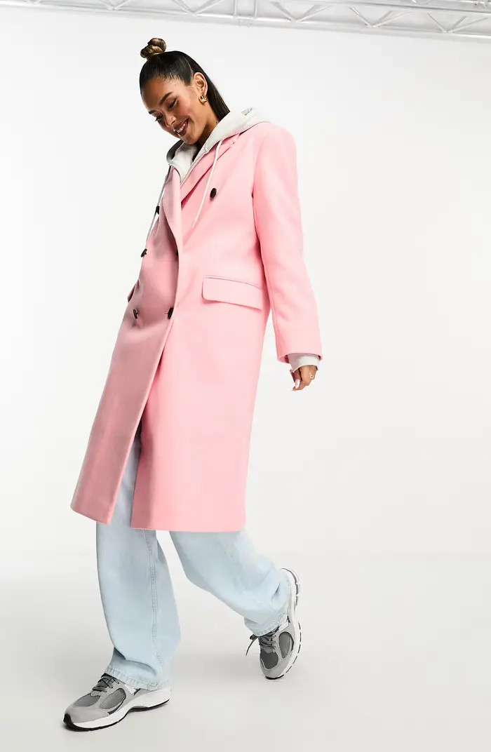 ASOS DESIGN Double Breasted Dad Coat | Nordstrom | Nordstrom