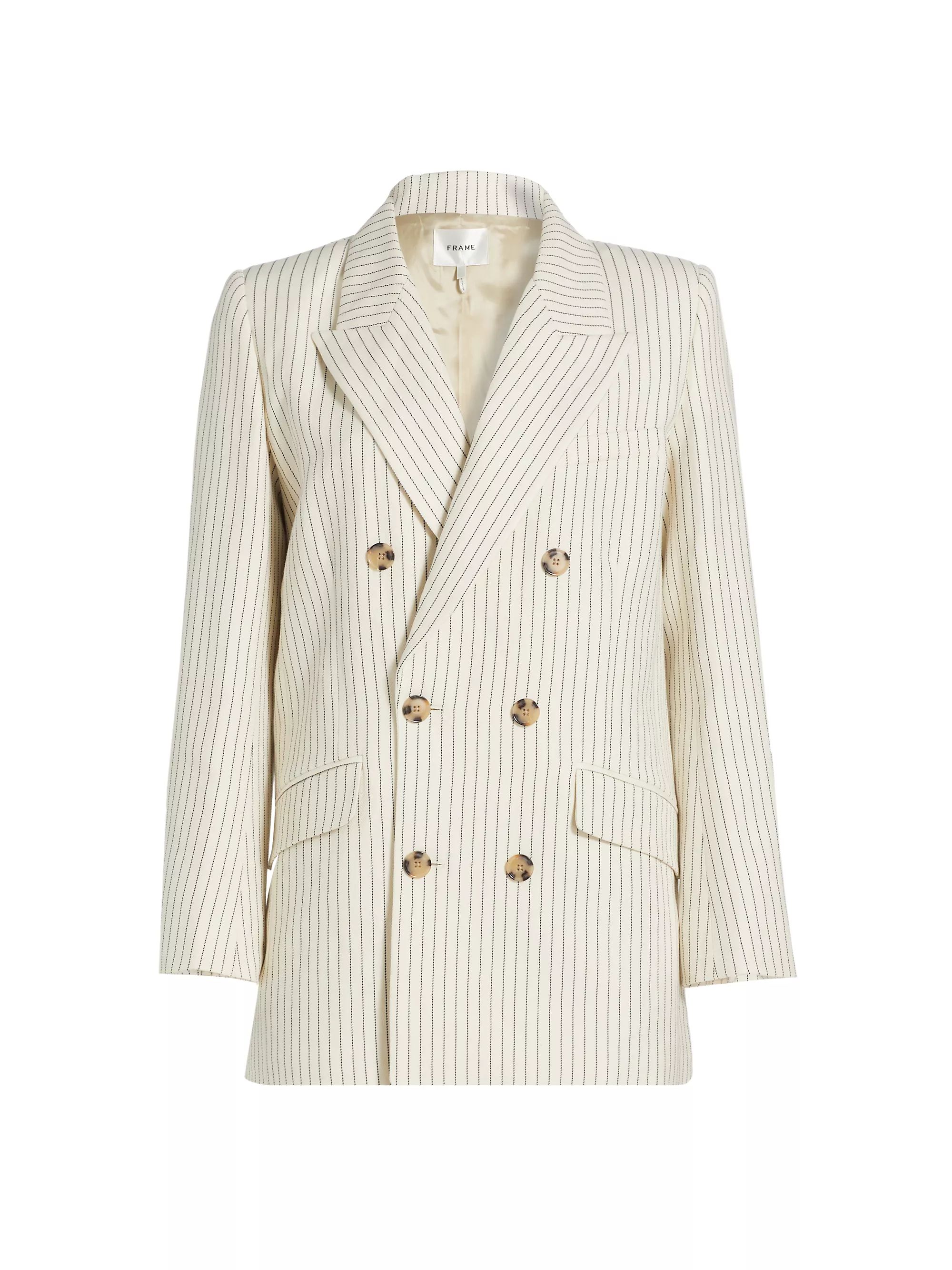 Pinstripe Cotton-Linen Blazer | Saks Fifth Avenue