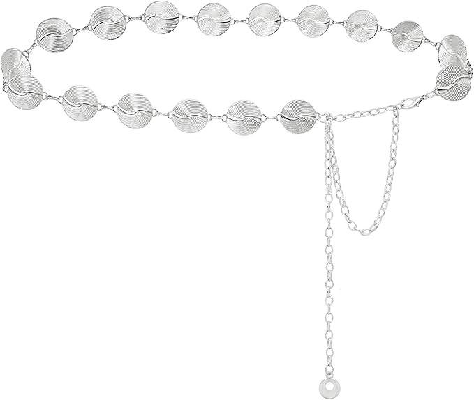 Women's Metal Waist Chain Gold Silver Chunky Belts for Dresses | Amazon (US)