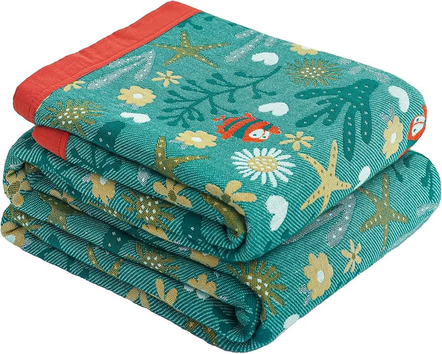 Boho Throw Blanket 80''x90'',100% Cotton Blankets for Couch Bed,Cotton Quilt Travel Muslin Blanke... | Amazon (US)