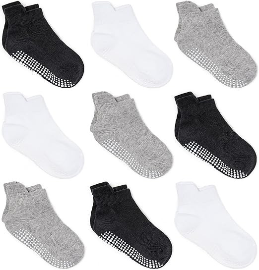 Zaples Baby Non Slip Grip Ankle Socks with Non Skid Soles for Infants Toddlers Kids Boys Girls | Amazon (US)