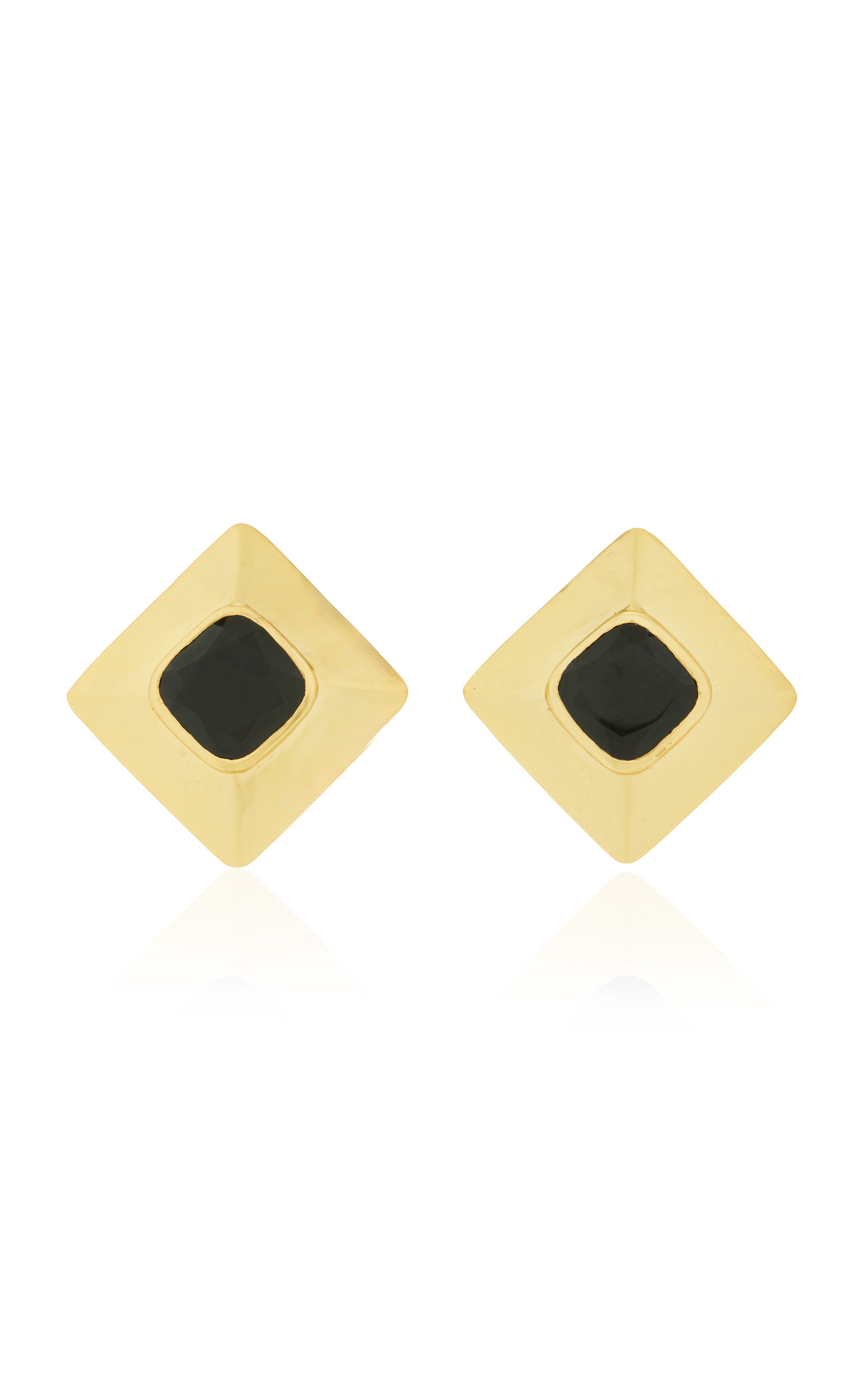Jas 24K Gold-Plated, Onyx Earrings | Moda Operandi (Global)