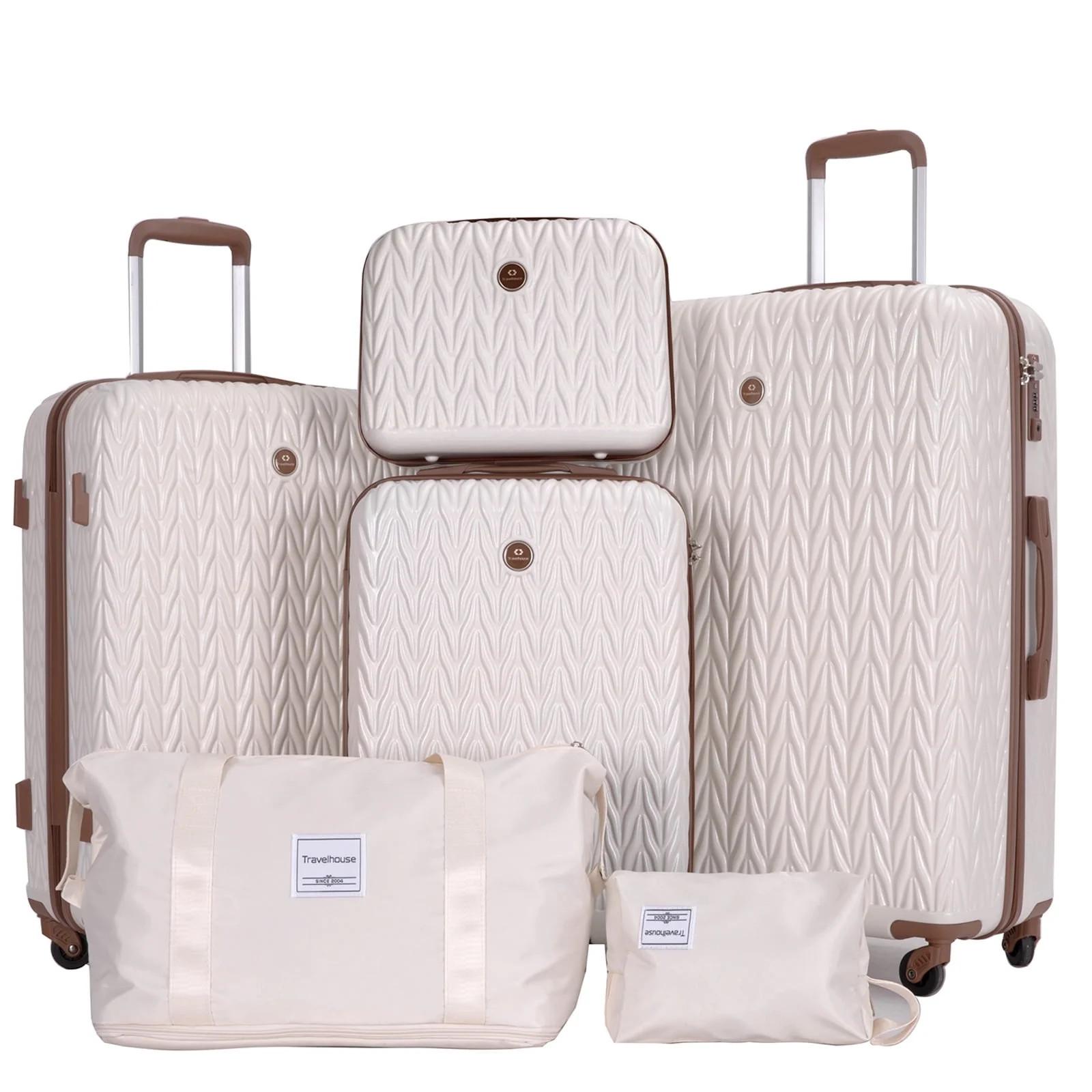 Travelhouse Luggage Set 6 Piece Hardside Suitcase TSA Lock Spinner Wheels 6 PCS Hardshell Luggage... | Walmart (US)