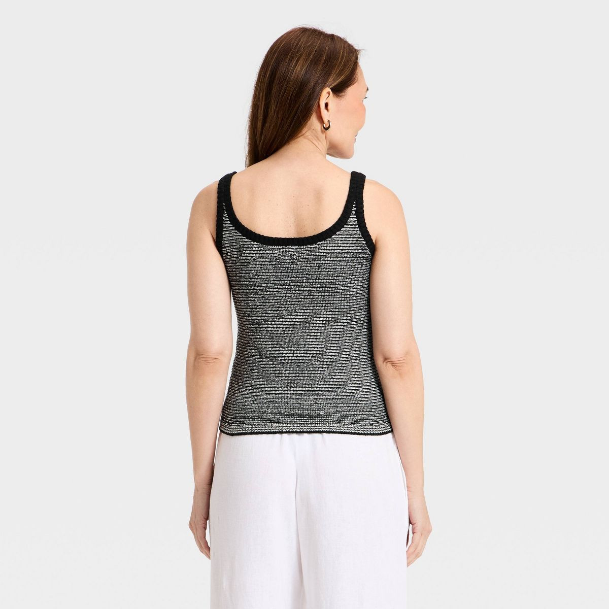 Women's Striped Tank Top - A New Day\u2122 Black M | Target